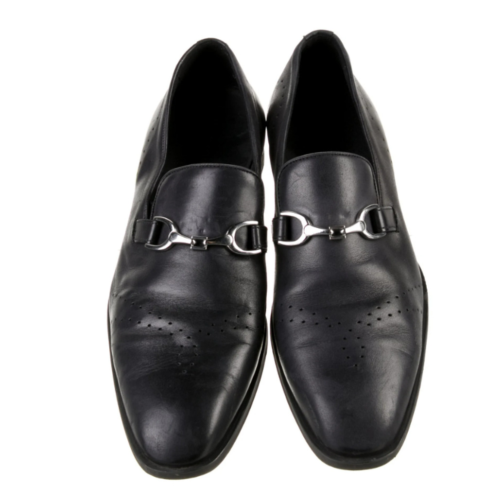 Donald J Pliner Dress Shoes Men's Size 9 Black Calf Leather Loafers Designer